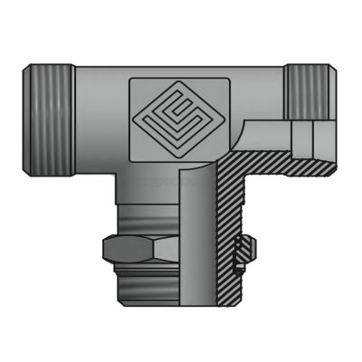 Адаптер ТС тройник P= 8 16x1.5 - Metric 14x1.5(ш) контргайка+o.r. (гориз.) (Vitillo SPA)