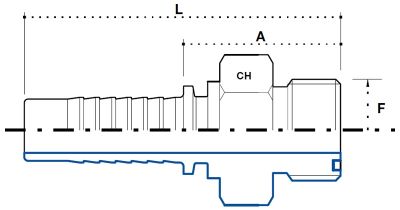 ORFS (Ш) штуцер, с уплотняющим фронтальным соединением