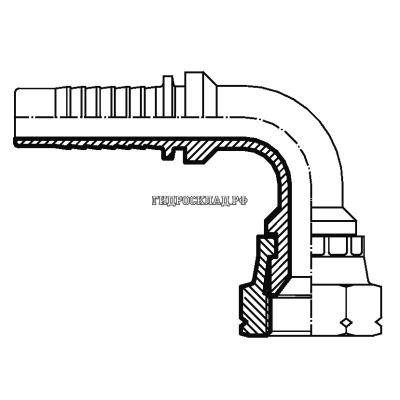 Фитинг JIS(KOMATSU) 16x1.5 DN=06 (90°) (Vitillo SPA)