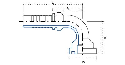 SF 3000 PSI угловое фланцевое соединение 90°