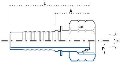 DKO-S (Г) гайка с метрической резьбой, конус 24° с уплотнительным резиновым кольцом, тяжелая серия