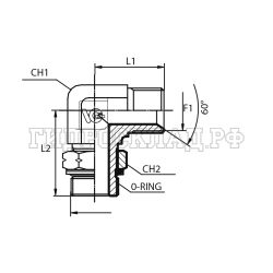 Адаптер 90° ORFS(ш) 1.3/16