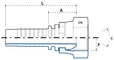 BSP (Г) гайка с трубной резьбой - BSP, конус 60°