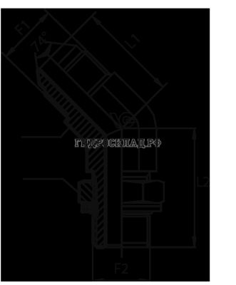 Адаптер 45° ORFS(ш) 11/16